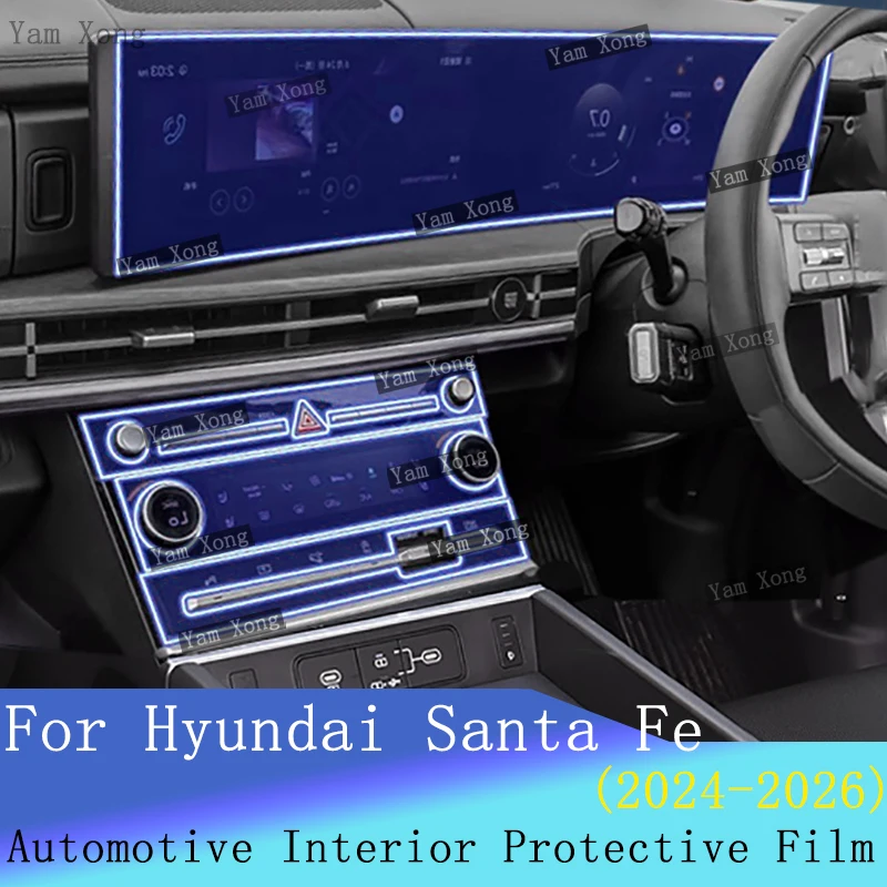 

Car Navigation Protection Sticker For Hyundai Santa Fe interior Speedometer Transparent Cover Film Control screen Accessories