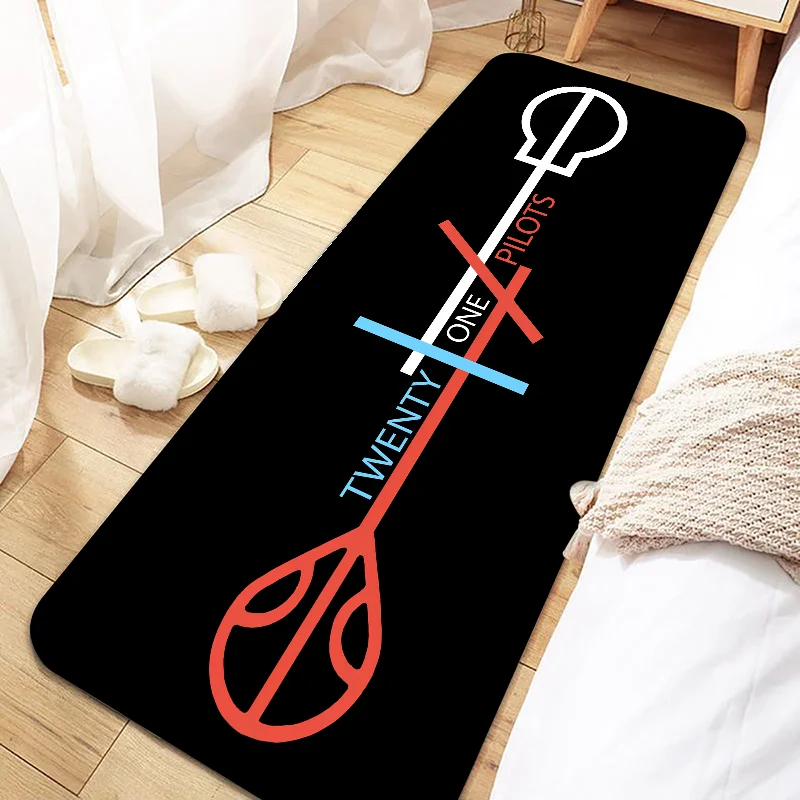 Music Twenty One P-Pilots Door Mat Entrance Non-slip Doormat Washable Kitchen Carpet Living Room Hallway Rugs Bathroom Bath