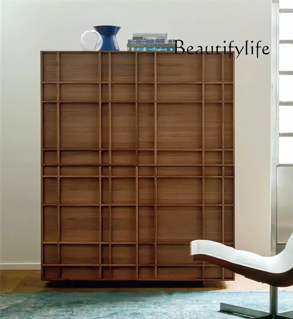

N40 North American Black Walnut Color Dining Side Cabinet Simple Storage Porch Cabinet Household Storage Stand Cabinet