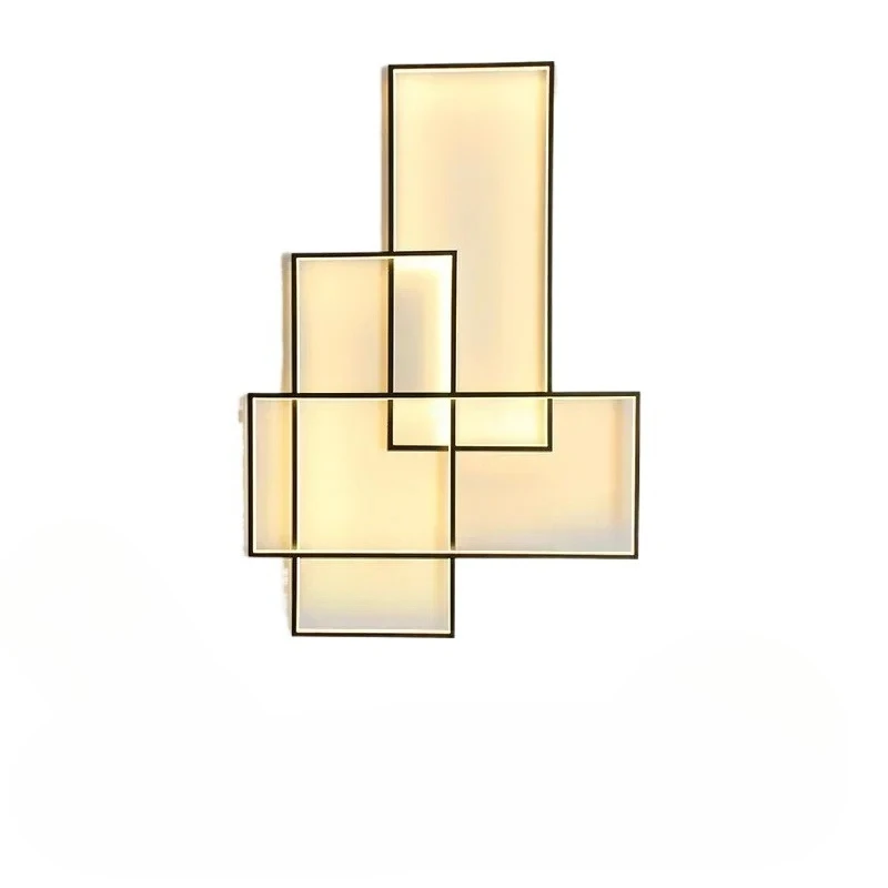 الحديثة بسيطة مستطيل وحدة إضاءة LED جداريّة مصباح بهو غرفة المعيشة خلفية الشمعدانات أضواء الإضاءة الممر درج مصابيح بريق الإنارة