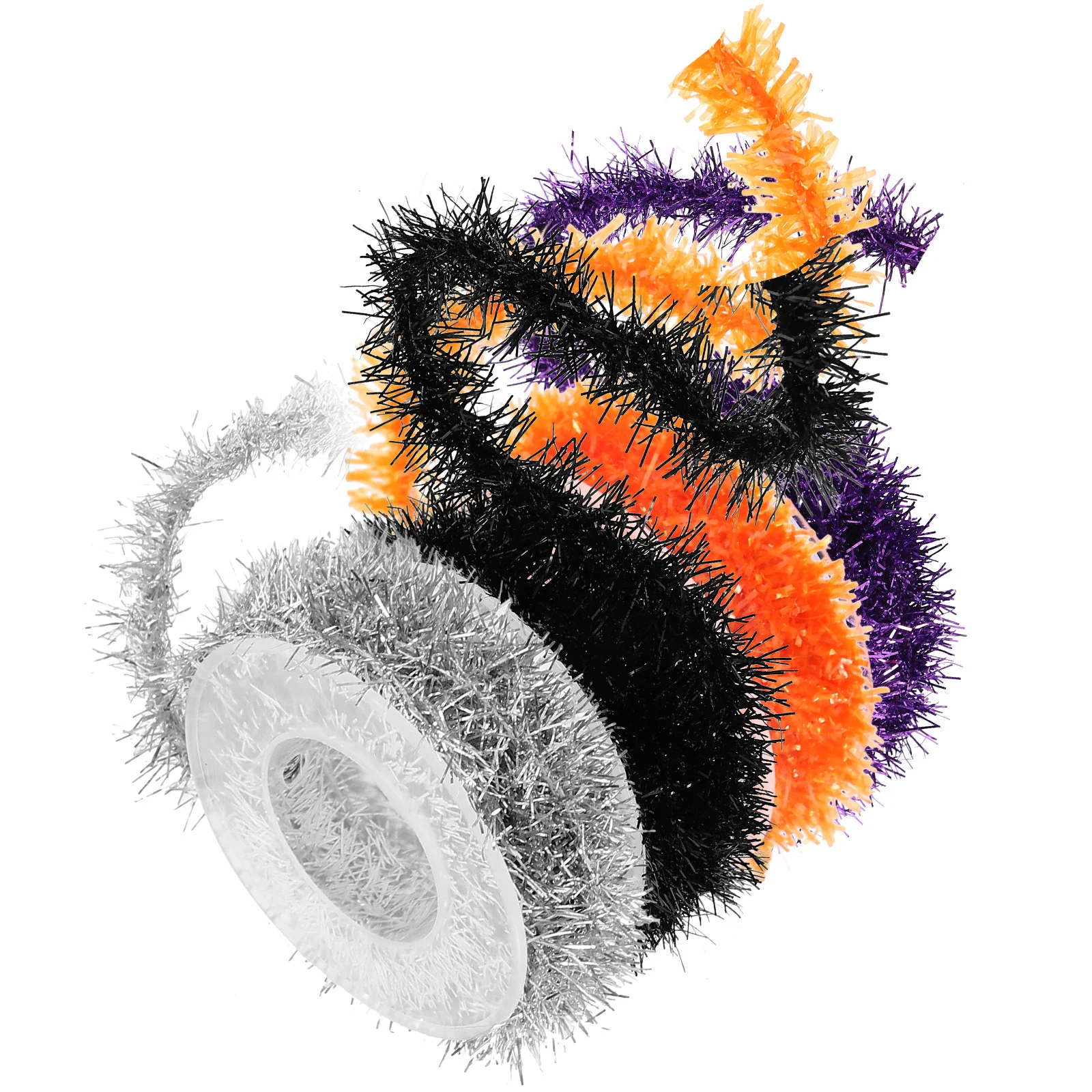 

4pcs 4 Rolls Halloween Garland Decorations Shiny Party Home Room Decor Bedroom Office School Events Horror Theme Aesthetic Props