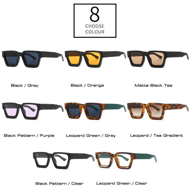 SO&EI Retro Square Women Sunglasses Shades UV400 Fashion Gradient Men Orange Purple Sun Glasses