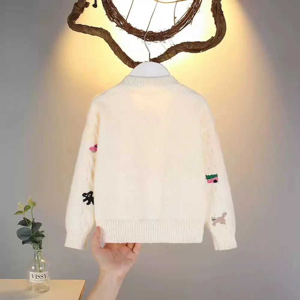 Girls’ Sweater Cardigan Jacket Spring and Autumn New Style Spring Girl Baby Spring Clothing Kidsren’s Knitwear Top 4 Girls' Sweater Cardigan Jacket Spring and Autumn New Style Spring Girl Baby Spring Clothing Kidsren's Knitwear Top 4