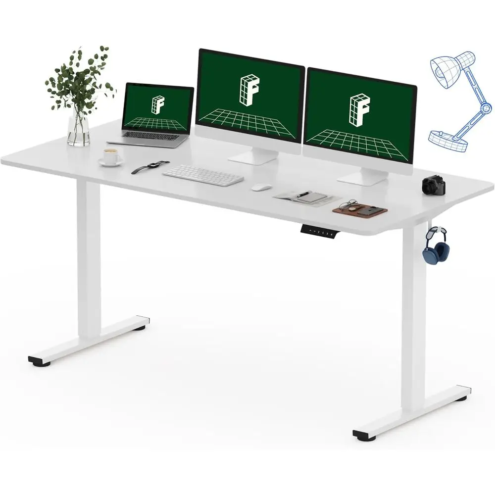 

60 x 24 Electric Height-Adjustable Desk, Memory Controller, White Desk Surface (2-Pack)
