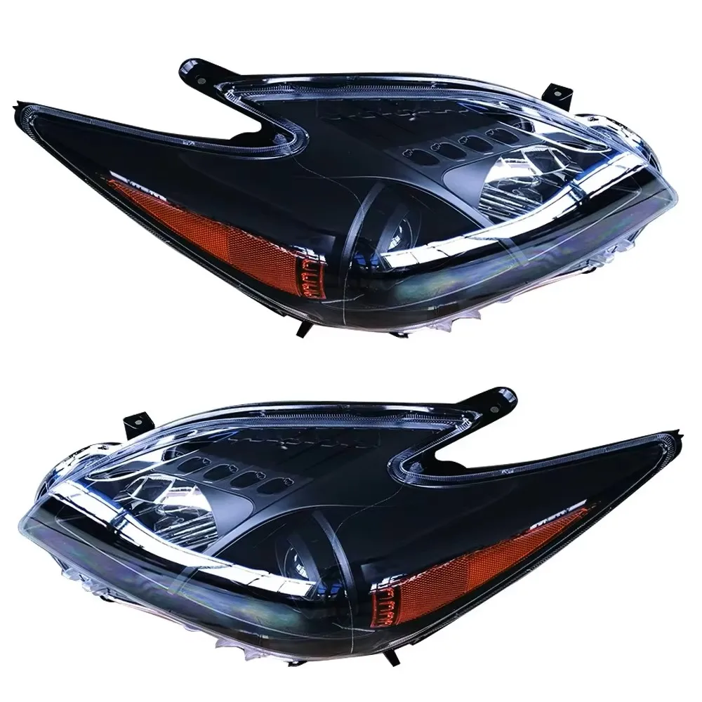 A Pair Car Headlight For Toyota Prius 30 ZVW30 Headlamp Black