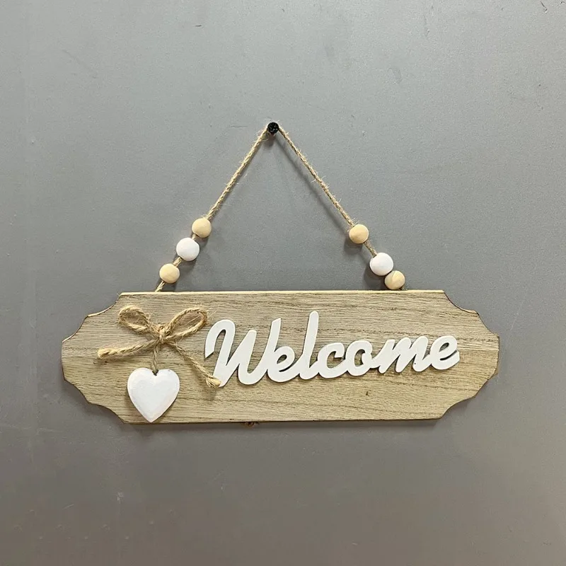Vintage Welcome Hanging Sign with Heart Ornament 2