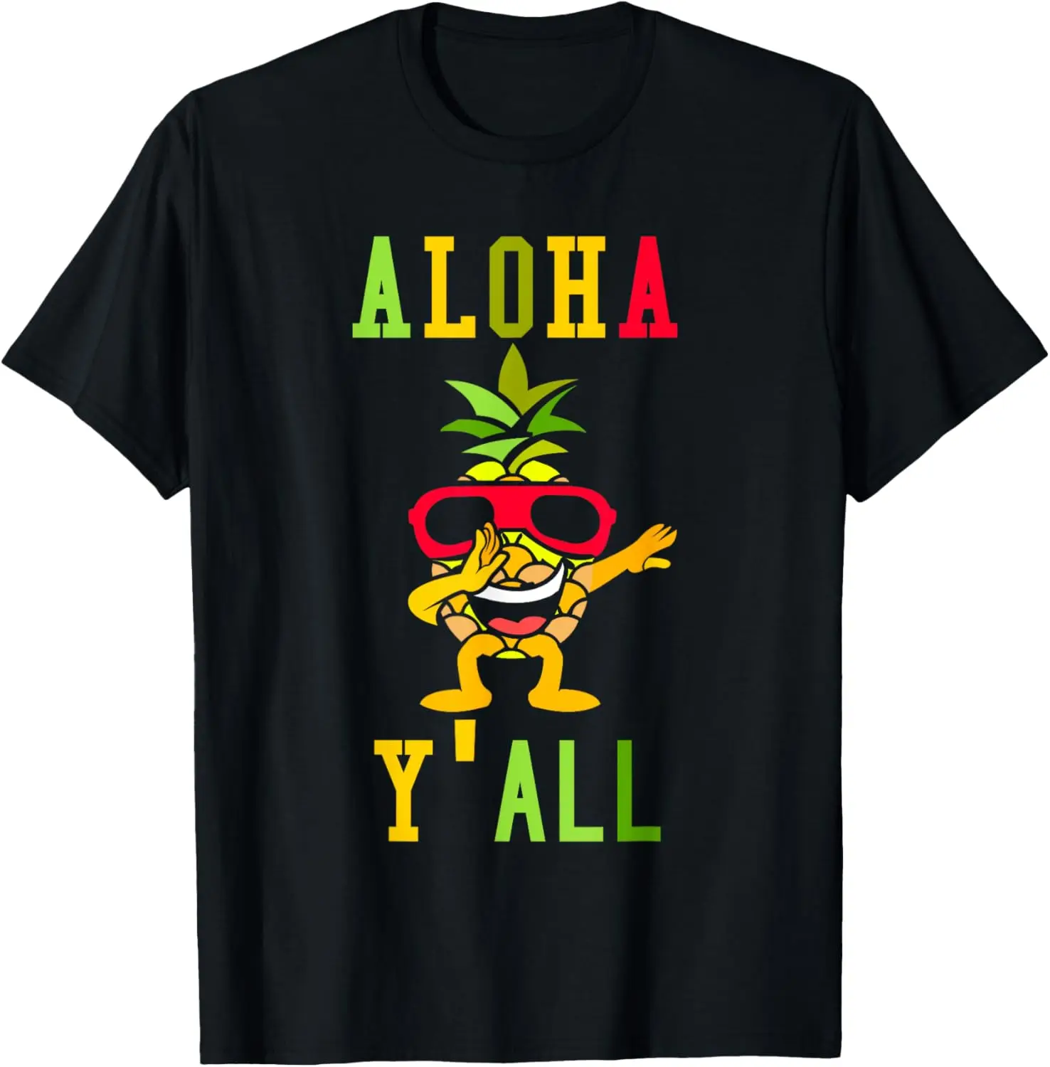 

Футболка Aloha Y'All Футболка с ананасом для отпуска Футболка с гавайским подарком
