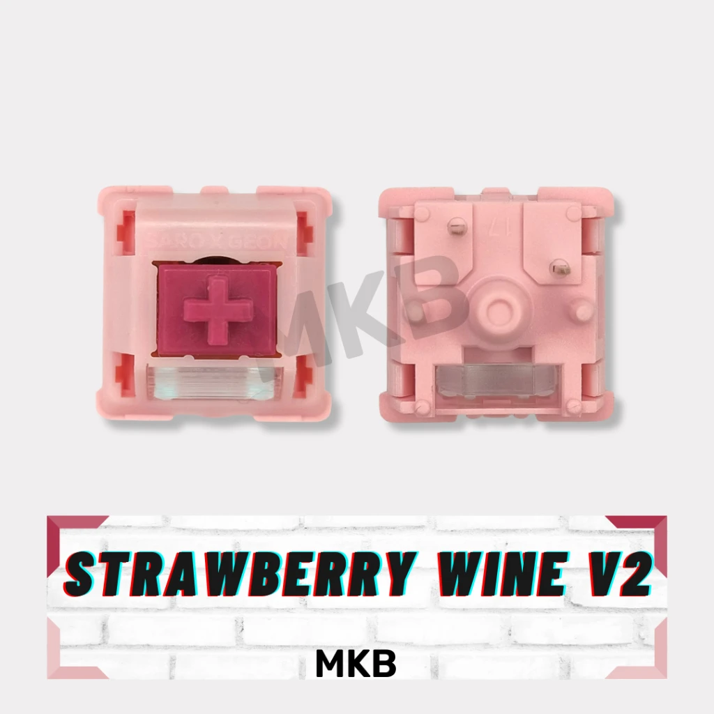 [READY STOCK] Sarokeys Strawberry Wine V2 Linear Switches Switch for Mechanical or Gaming Keyboards - Linear