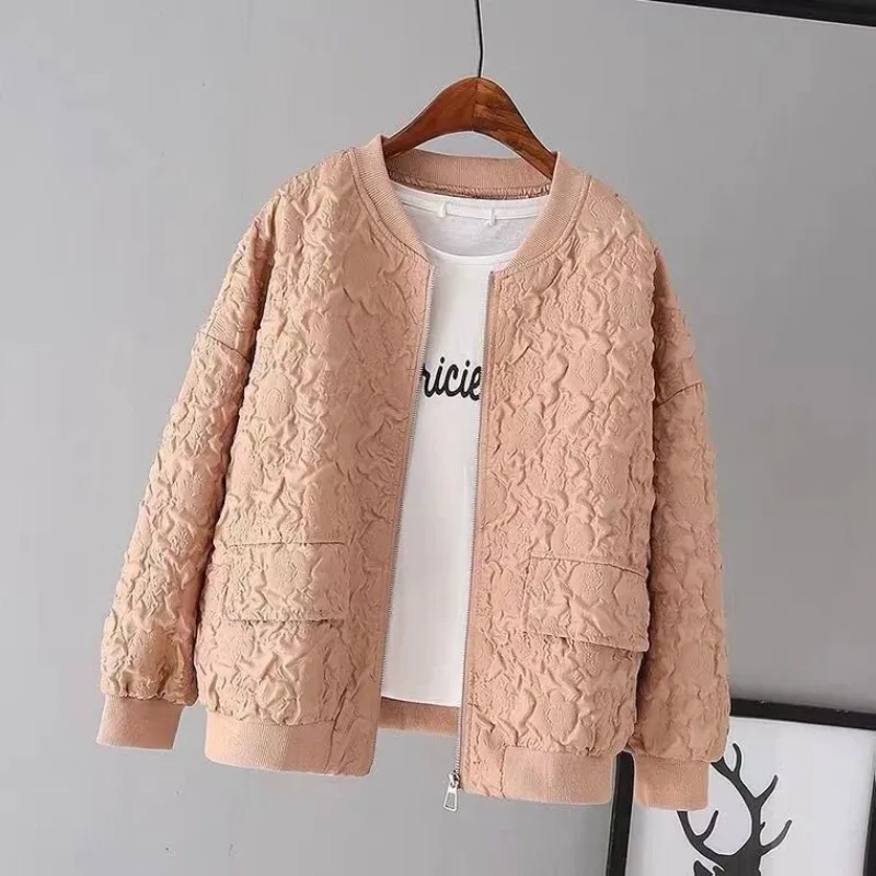 Spring Autumn Bomber Jacket Women Zip Coat Long Sleeve Tops Pockets Stand-up Collar Design Casual Outerwear Women Jacket New