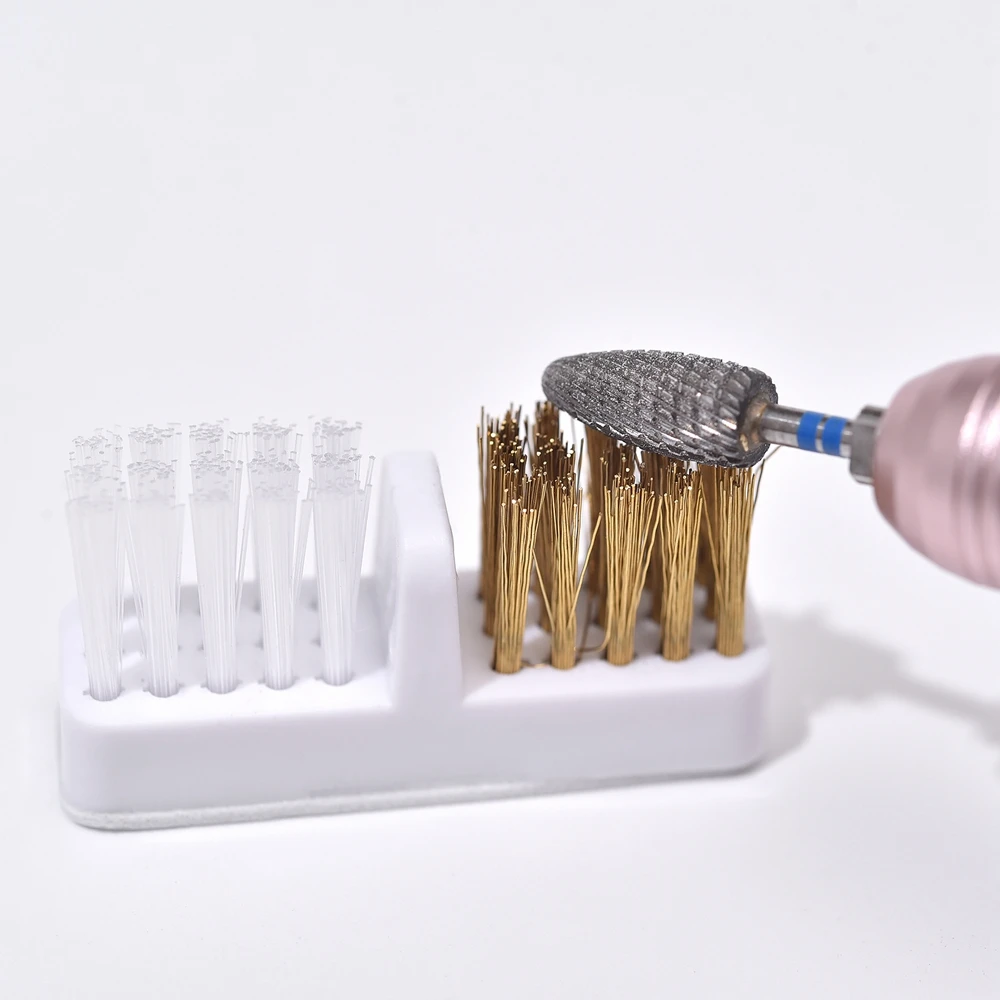 1Pcs Electric Nail Grinding Head Cleaning Brush Portable Manicure Drills Bits Cleanser Dual Copper Wire Brush Clean Tool