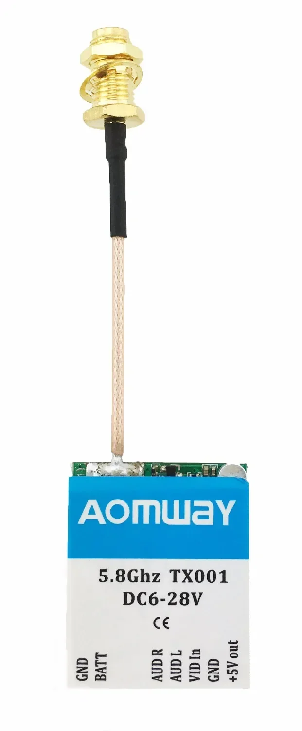 Aomway 4 Power Adjustable Switchable 0mW 25mW 200mW 600mW 5.8G 40CH LED Indicator FPV Transmitter TX for FPV TX001