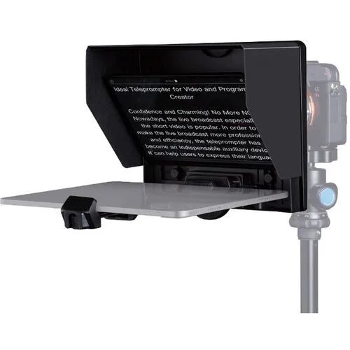 Feelworld T10 10インチ プロフェッショナル折りたたみプロンプター ポータブルテレプロンプター カメラ DSLR 電話 タブレット用