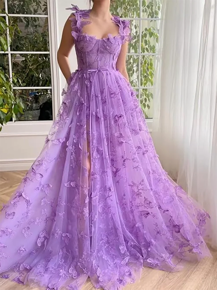 

Classic Modern Sweetheart Floral Lace Up A-Line Formal Evening Dresses Birthday Party Prom Gowns Customized