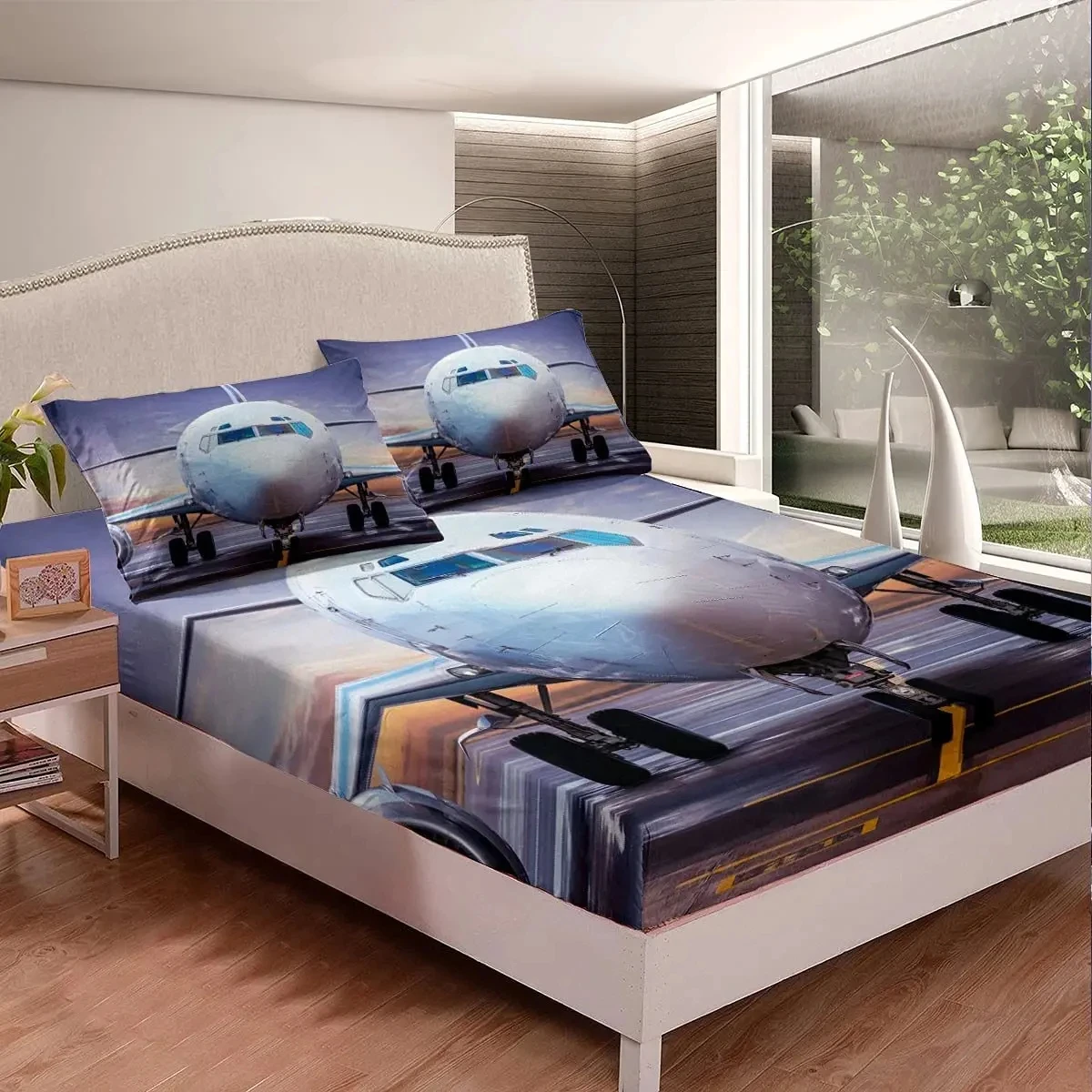 Drap-housse avion moderne pour - Fitted Bed Sheets Deep Pocket avis et prix