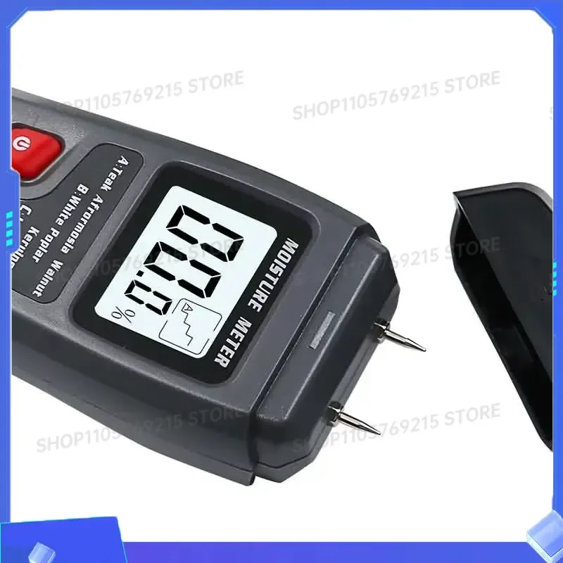 for FOREMT01 Two Pins Digital Wood Moisture Meter 0-99.9% Humidity Tester Timber Damp Detector with Large LCD Display