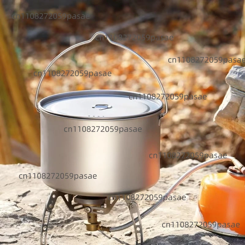 Cookware 2800ML Hiking Picnic Tableware Foldable Mug Tea Kettle Water Titanium Cooking Pot
