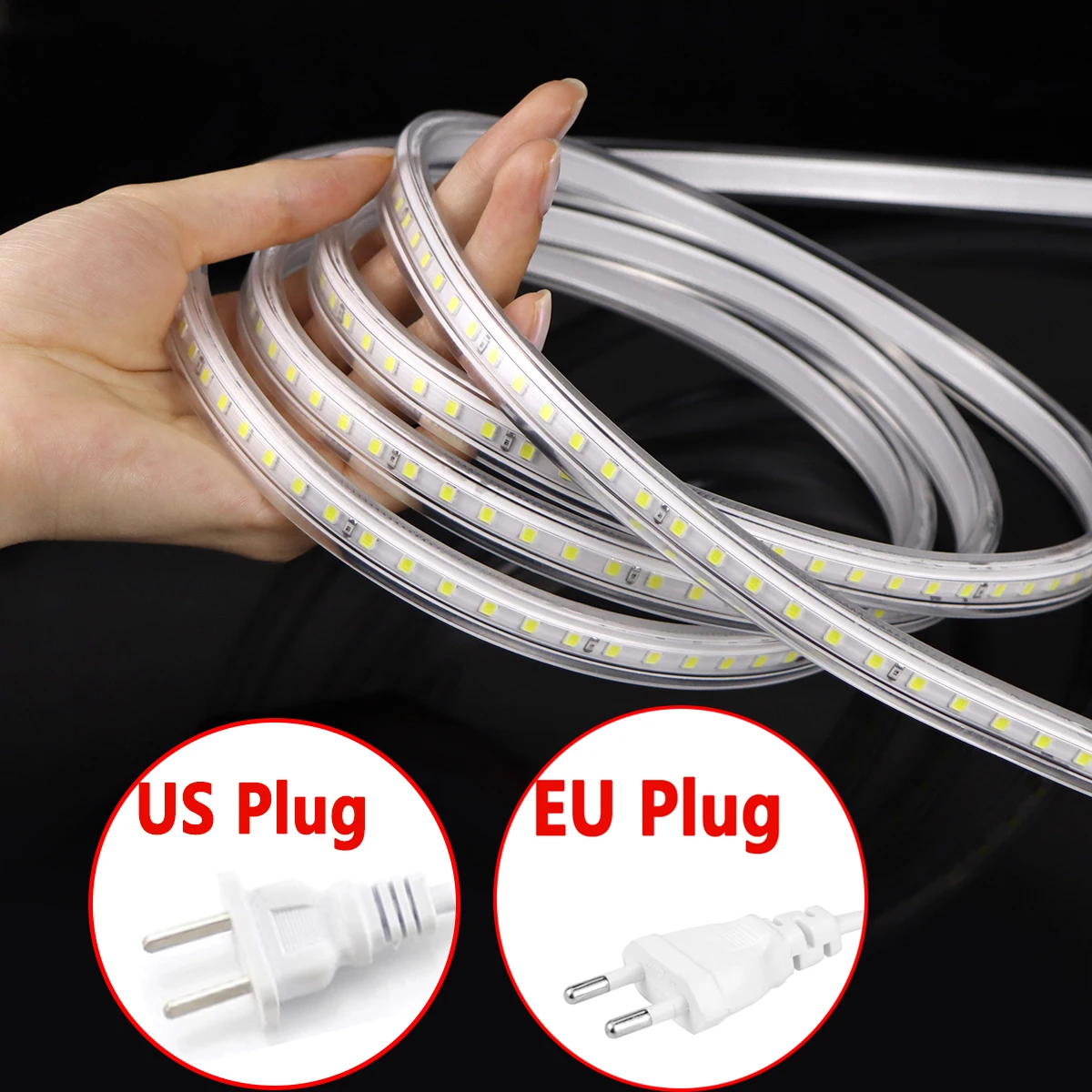 120 LEDs/m High Bright LED Strip Light 2835 SMD 110V US Plug 220V EU Plug Indoor Outdoor Lighting Room Decoration Lamp