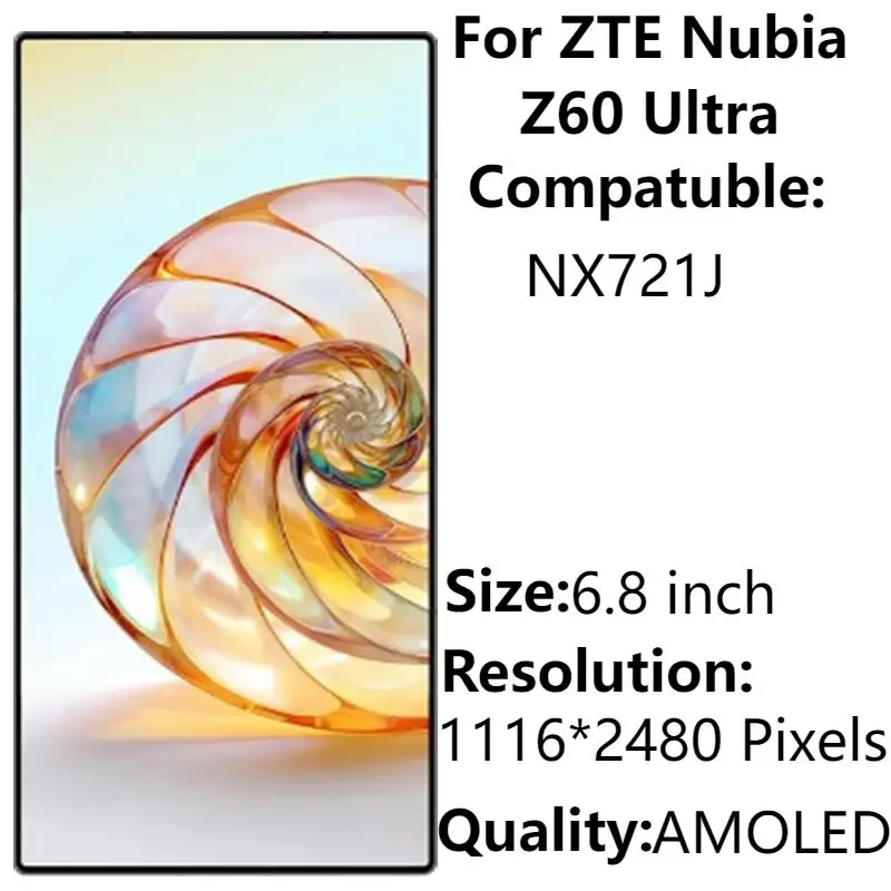 For ZTE Nubia Z60 Ultra LCD Display With Frame Original 6.8\