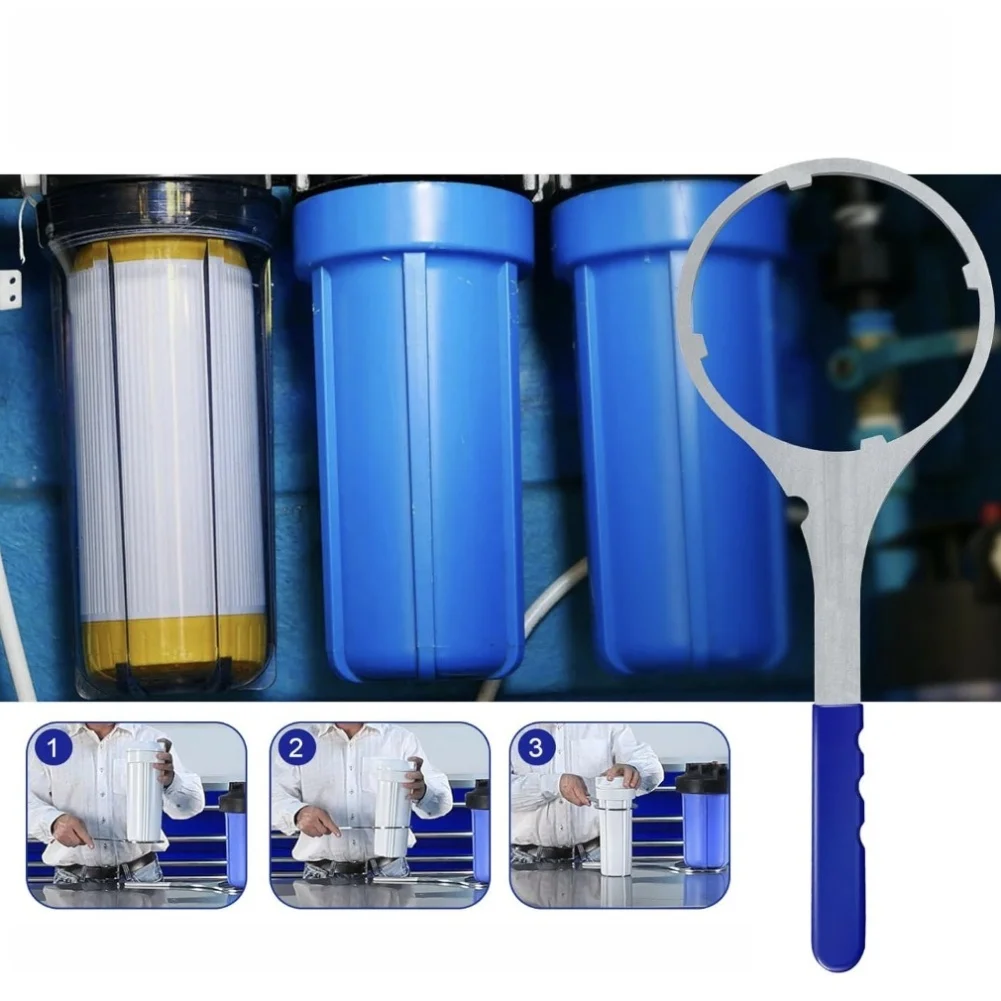 For Filter Replacement Water Filter Wrench Multi Compatible Filter Tool Water Filter Blue Stripping Prevention