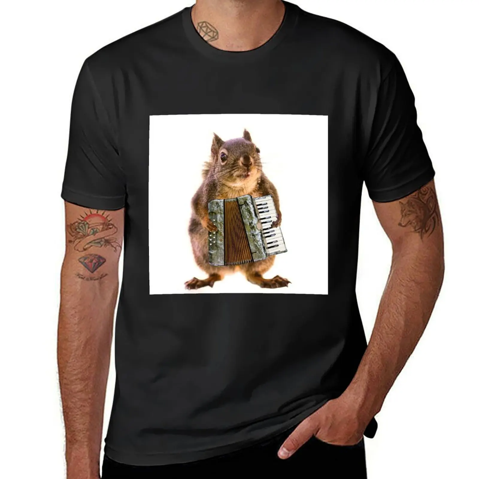 Squirrel Playing an Accordion T-Shirt sweat boys whites t shirts for men