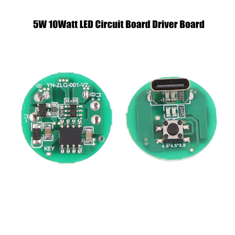 Placa de circuito LED de 5W y 10 vatios, módulo de carga tipo C, accesorios electrónicos DIY para linternas, ventiladores pequeños