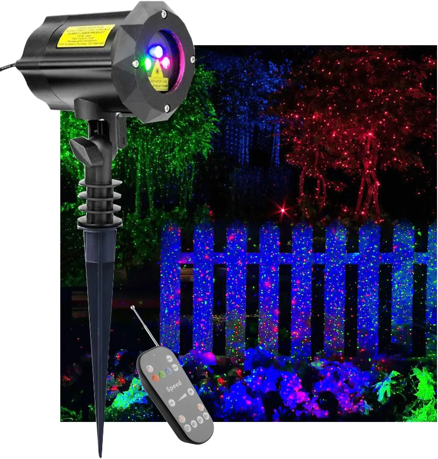 Outdoor Christmas Laser Projector Lights Motion Firefly Red Green Blue Remote Control Security Lock