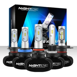 Nighteye Led H4 H7 H8 H9 H11 8000LM 50W 6500K phares de voiture LED feux de brouillard blancs 9005 HB3 9006 HB4 ampoules de brouillard