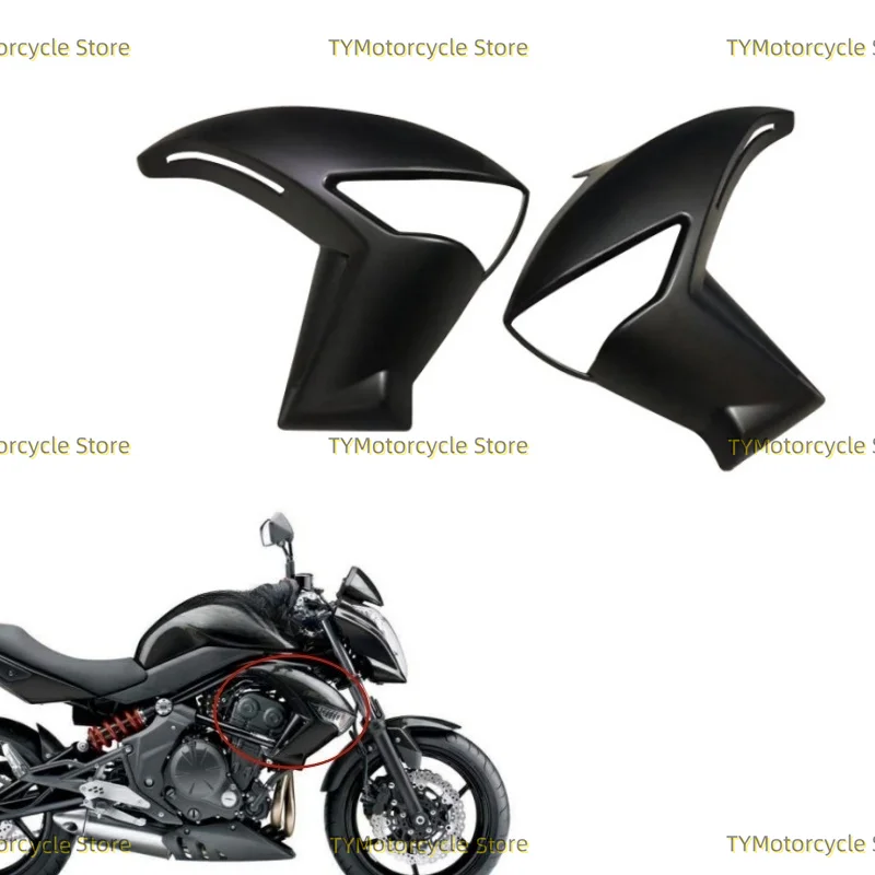 

Motorcycle Fairing Left Right Panel Trim Cover Cowling Frame Matte Black Protectors Fit For Kawasaki ER-6N ER6N ER 6N 2009-2011