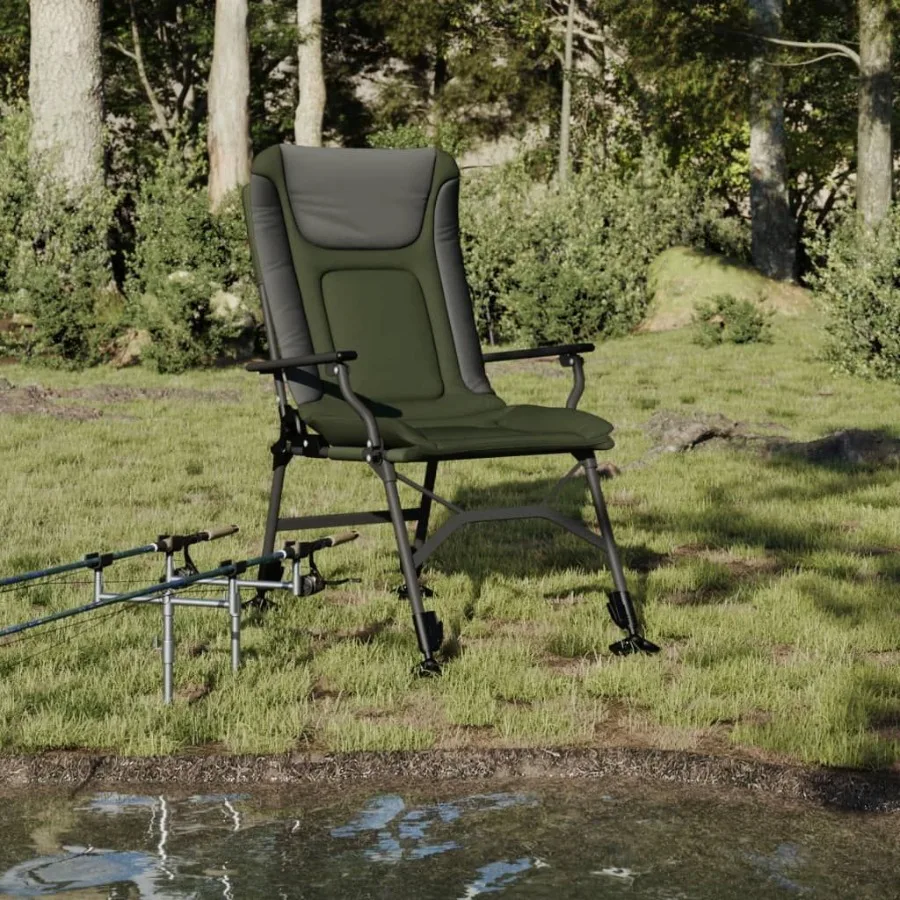 

Fishing Chair Green and black Steel frame with 600D Oxford fabric