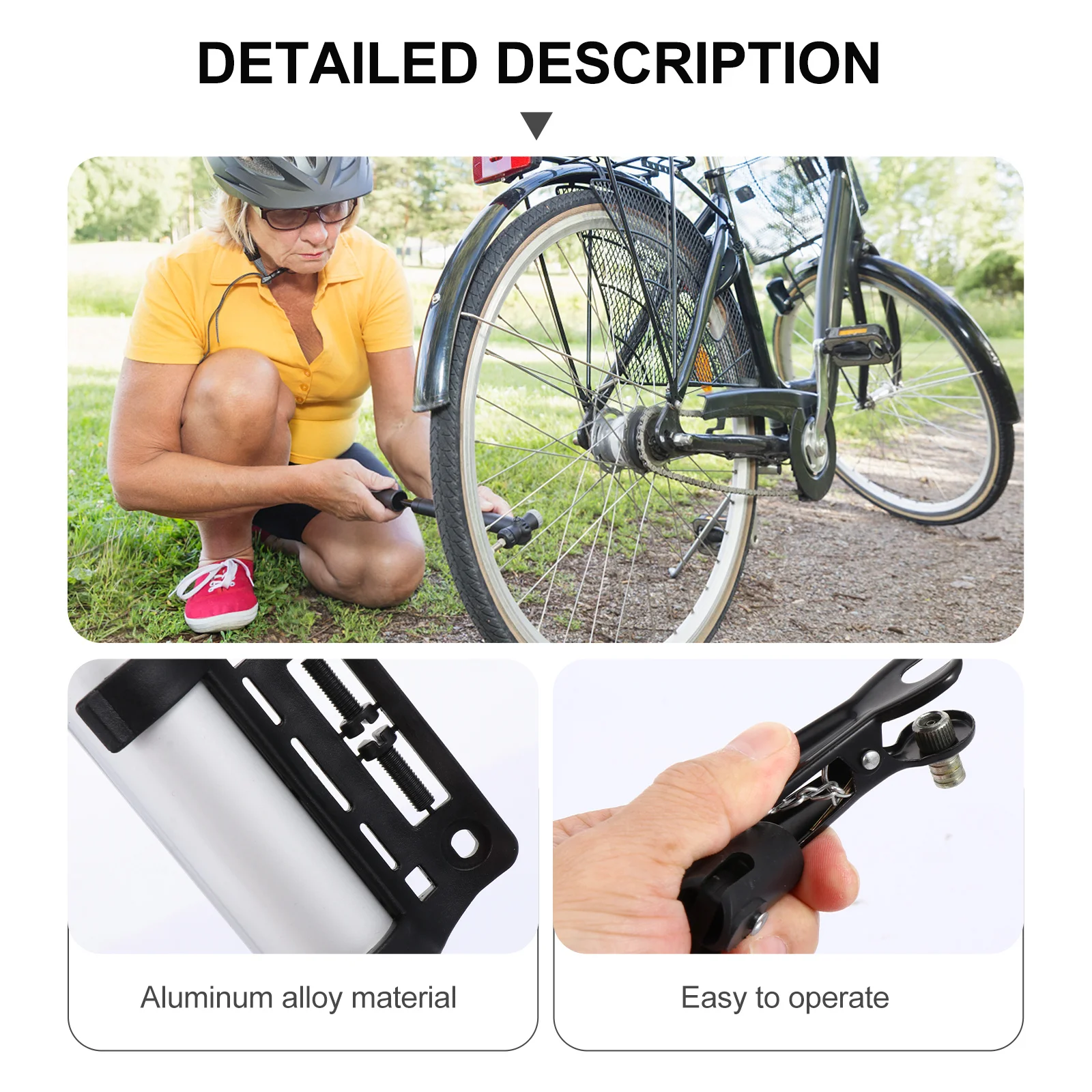 

Compact Aluminum Alloy Portable Pump Silver Mini Inflator Bike Cycling Accessories Long Service Life Bike Pump