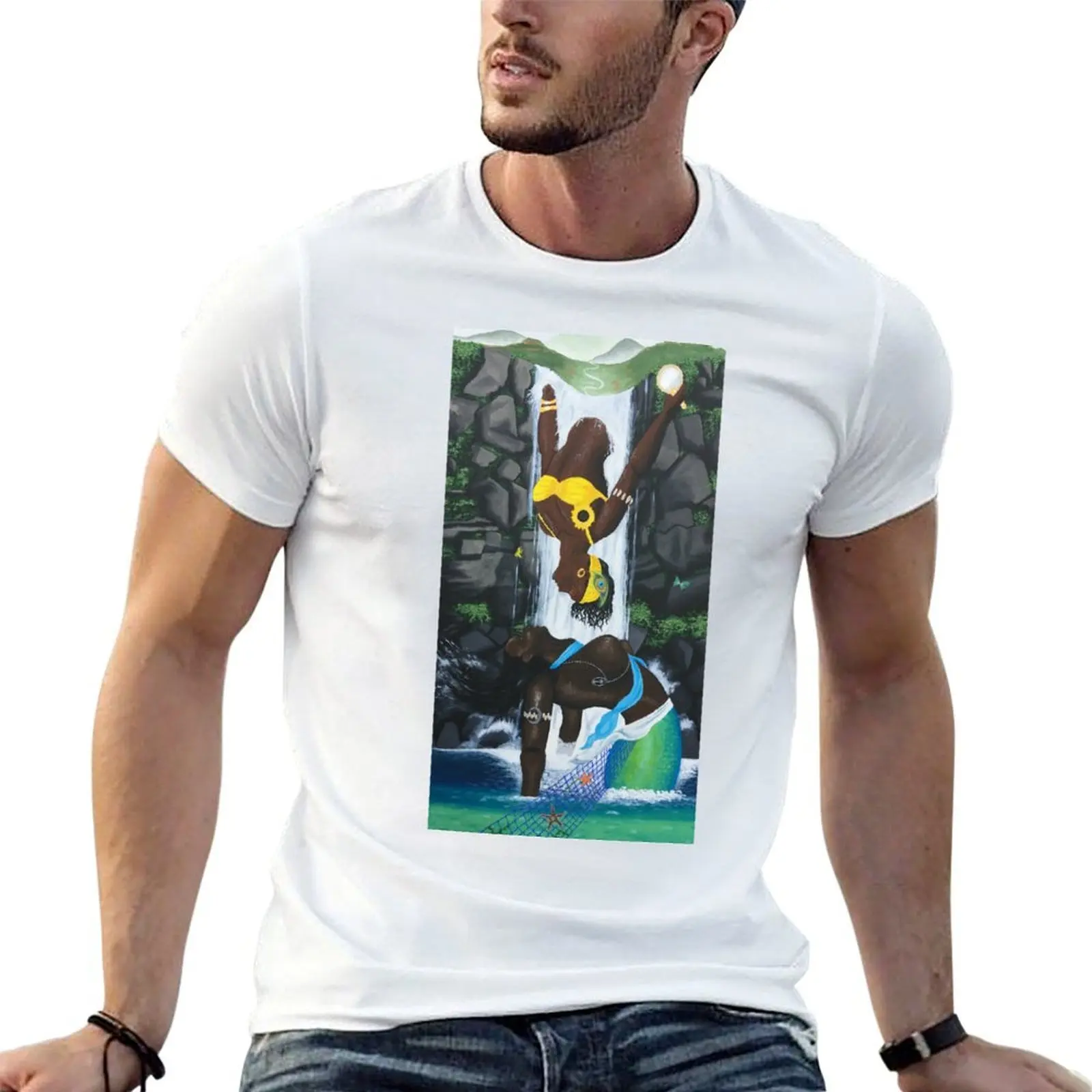 

Oshun and Yemaya T-Shirt cotton t shirt man anime t shirts for man T-Shirt