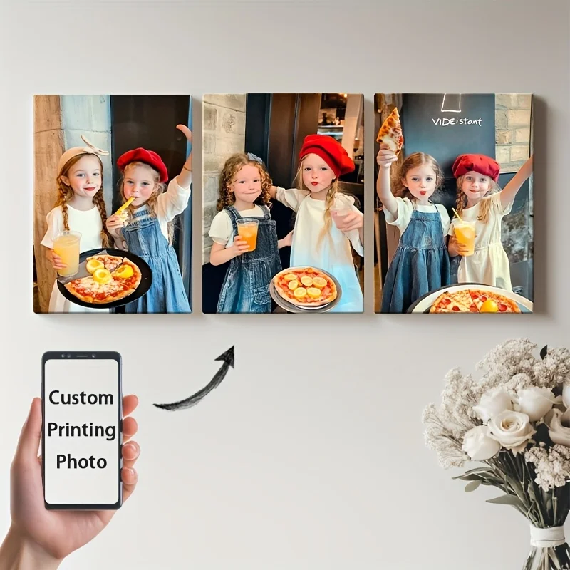 3pcs/set Custom Canvas Printing Personalized Photo Suitable for Family Life Pets Scenery Couple Weddings Home Decor Poster Gifts