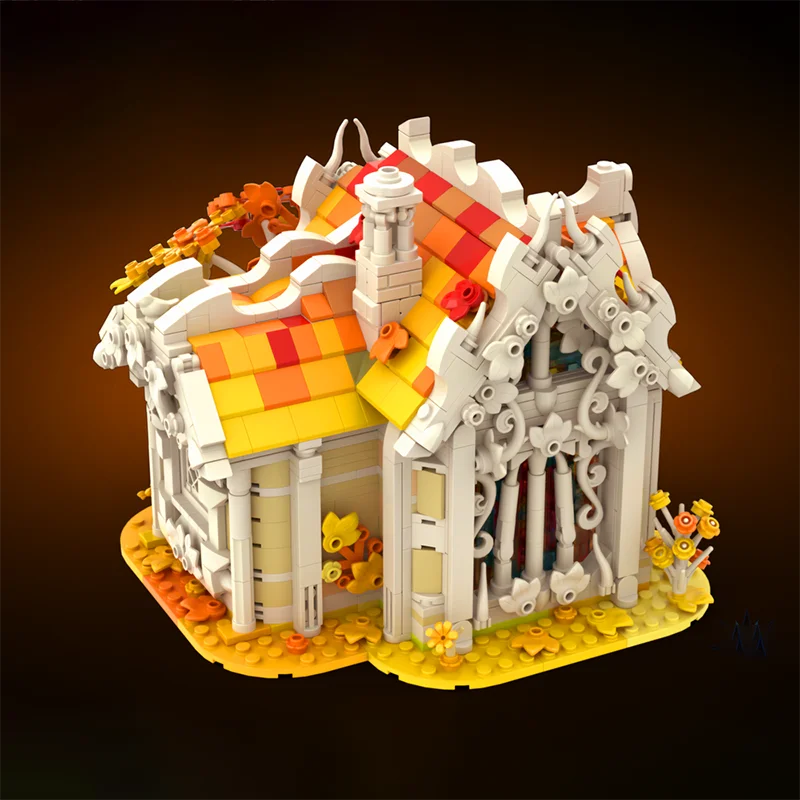 Medieval Castle Model Moc Building Blocks Autumn-Birch-House Model Technology Brick DIY Assembly Construction Toy Holiday Gifts