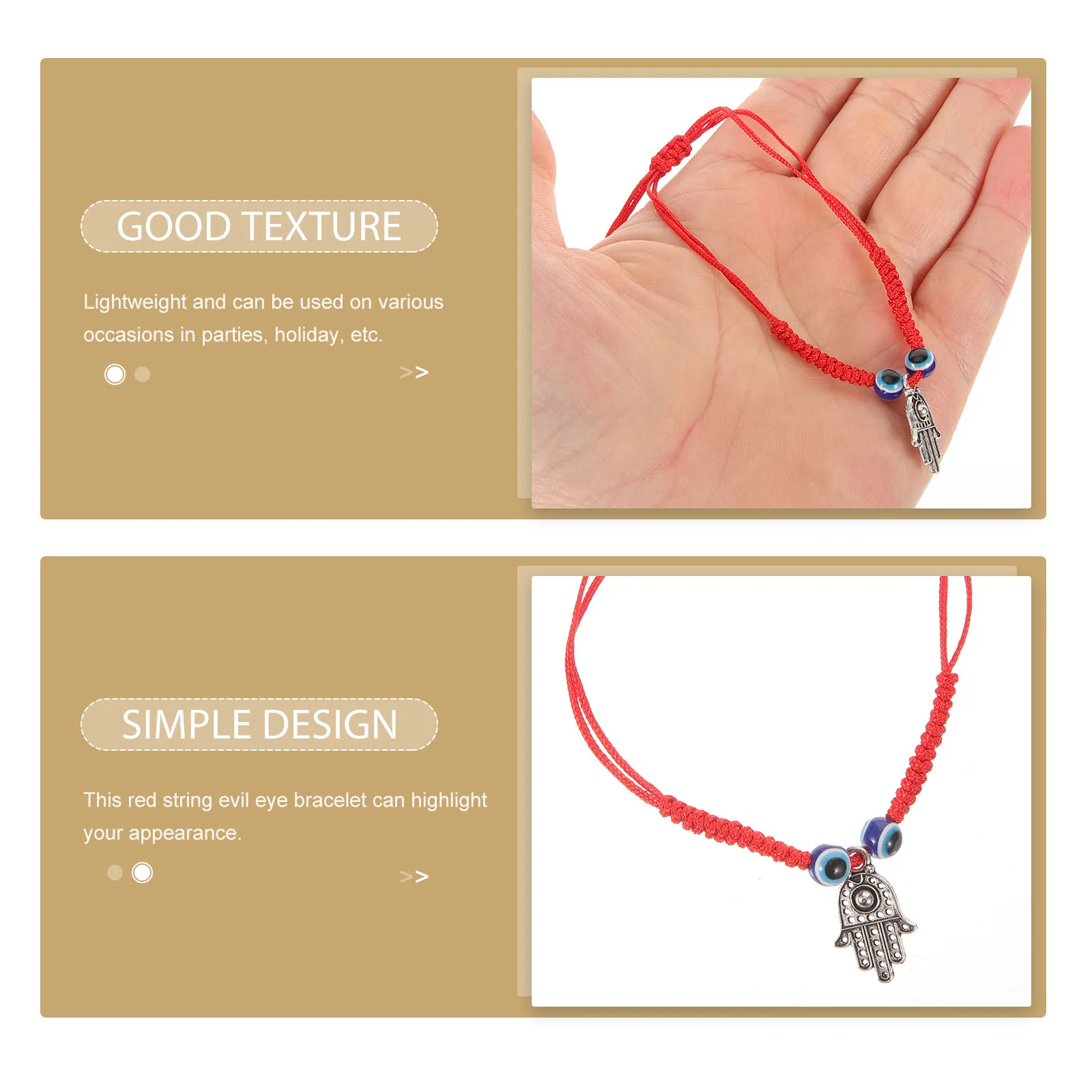 2 pezzi braccialetto malocchio braccialetto a corda misura regolabile uomo H occhi azzurri braccialetti malocchio per collana da uomo