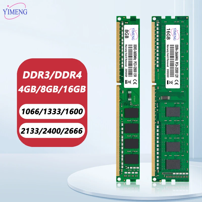 DDR3 DDR4 4GB/8GB/16GB Desktop Memories Ram PC4 1.2V 2133 2400 2600 3200Mhz PC3 1.5V 1066 1333 1600Mhz Computer DIMM Memory Ram