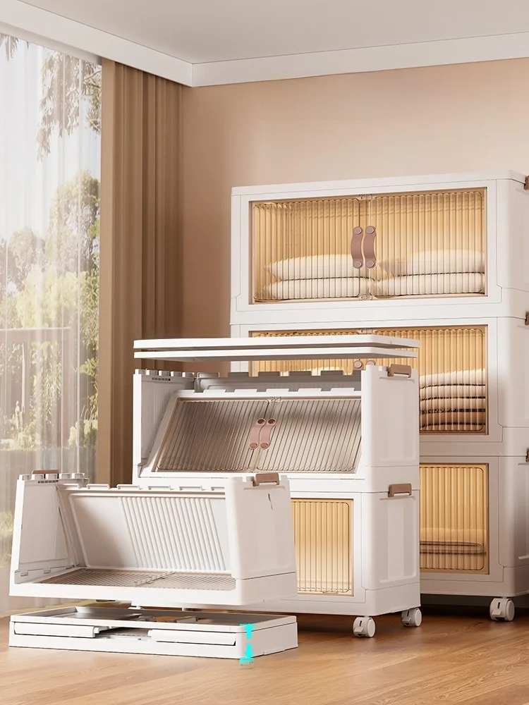 

Double Door No Installation Foldable Moving Storage Box for Clothes Toys Blankets Home Organization Storage Cabinet