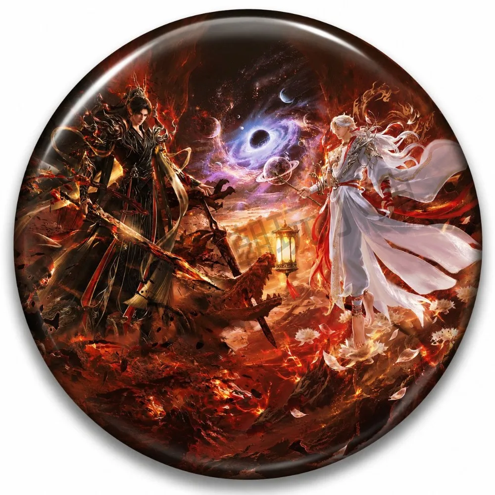 Perfect World Shi Hao Acrylic Standee Plaque Tinplate Badge Anime Character Desktop Decoration Fans Collection Gift Keychain
