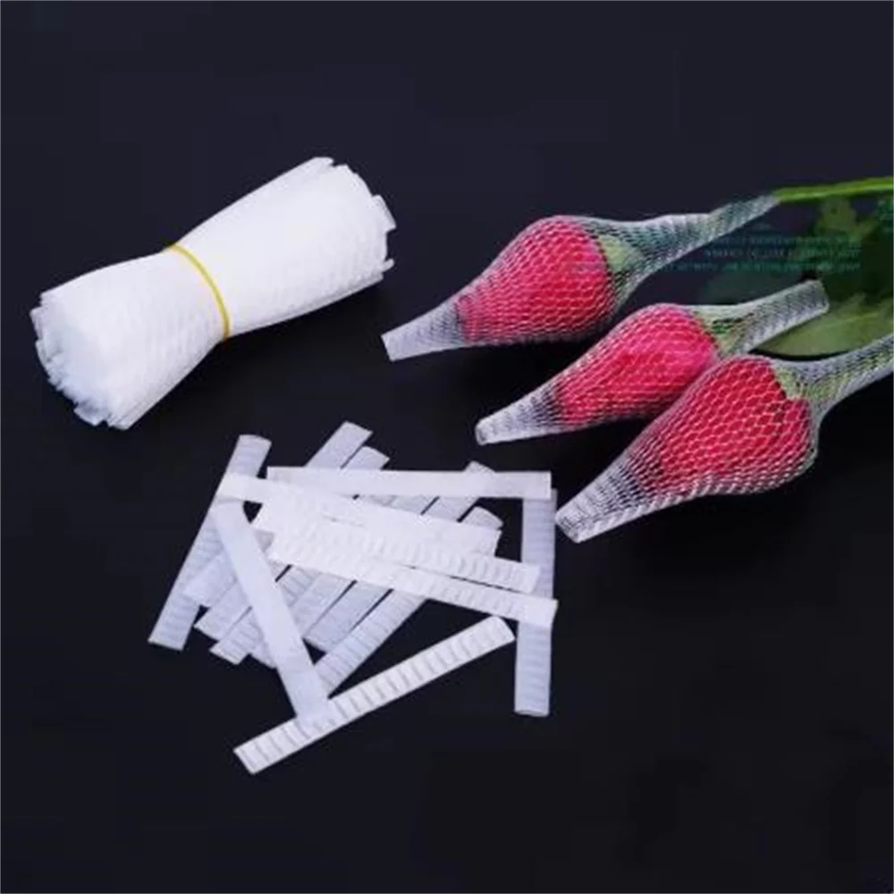 100pcs 12cm Transparent Rose Bud Shaped Storage Mesh Makeup Brushes Net Protective Cover Flower protection net cover