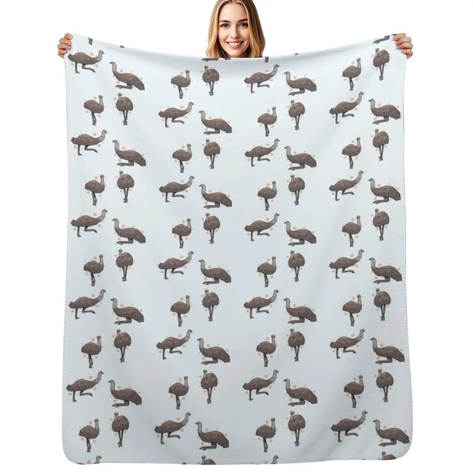 

Emu bird pack Throw Blanket Warm Napping Blanket for Office Couch Bed