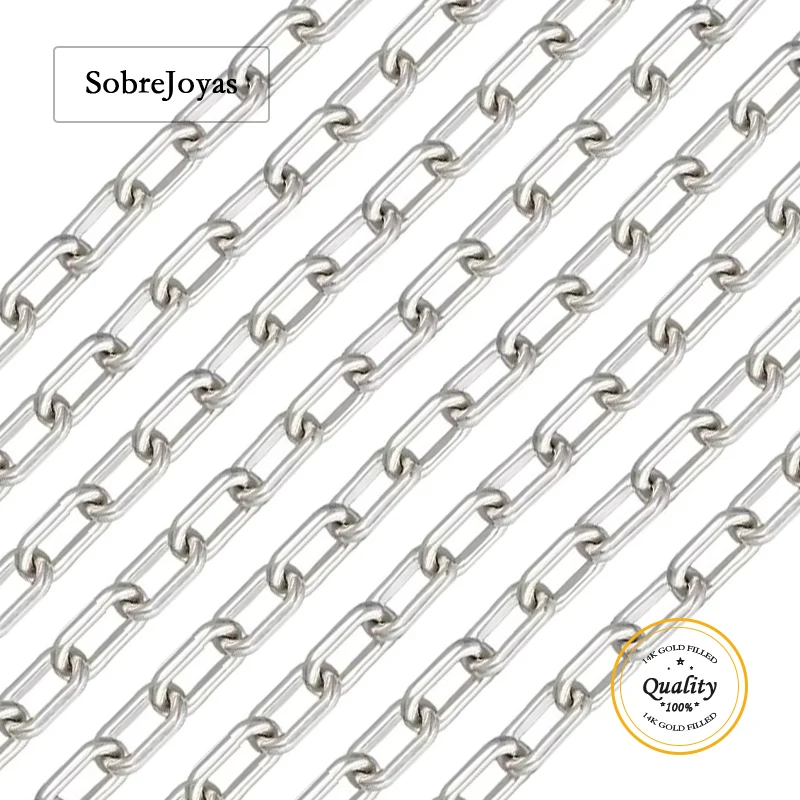 

925 Sterling Silver 2.4mm Paperclip Chain Unfinished Wholesale Bulk for DIY Jewelry Findings