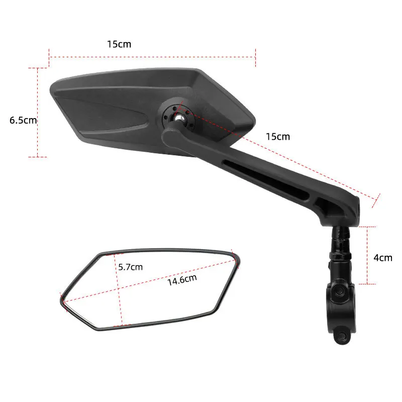 Deemount Cycling Rear View Mirror Mount Bracket Bicycle Bike E-Bike Scooter Back Sight Reflector Rotation Angle Adjustable Lens