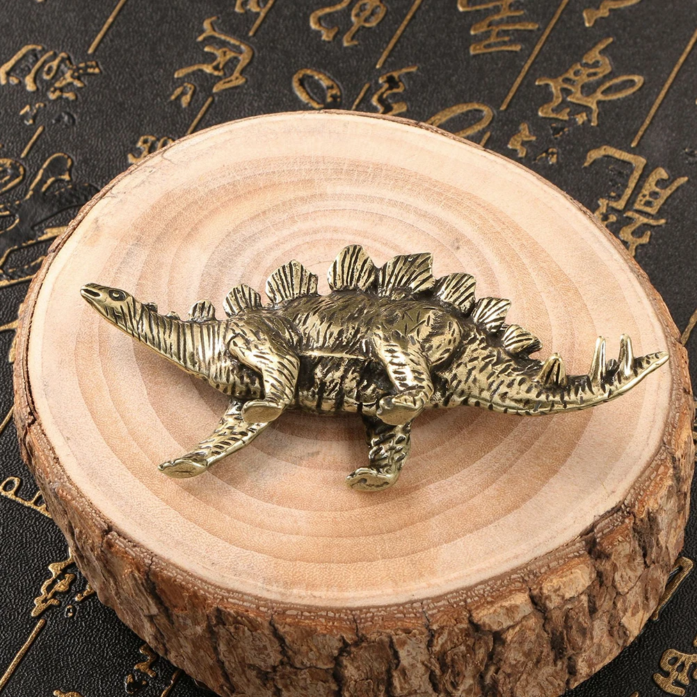 

Stylish Stegosaurus Brass Sculpture Desktop Dinosaur Figurine Golden Bronze Statue Craft Ornament for Home Office for Tabletop