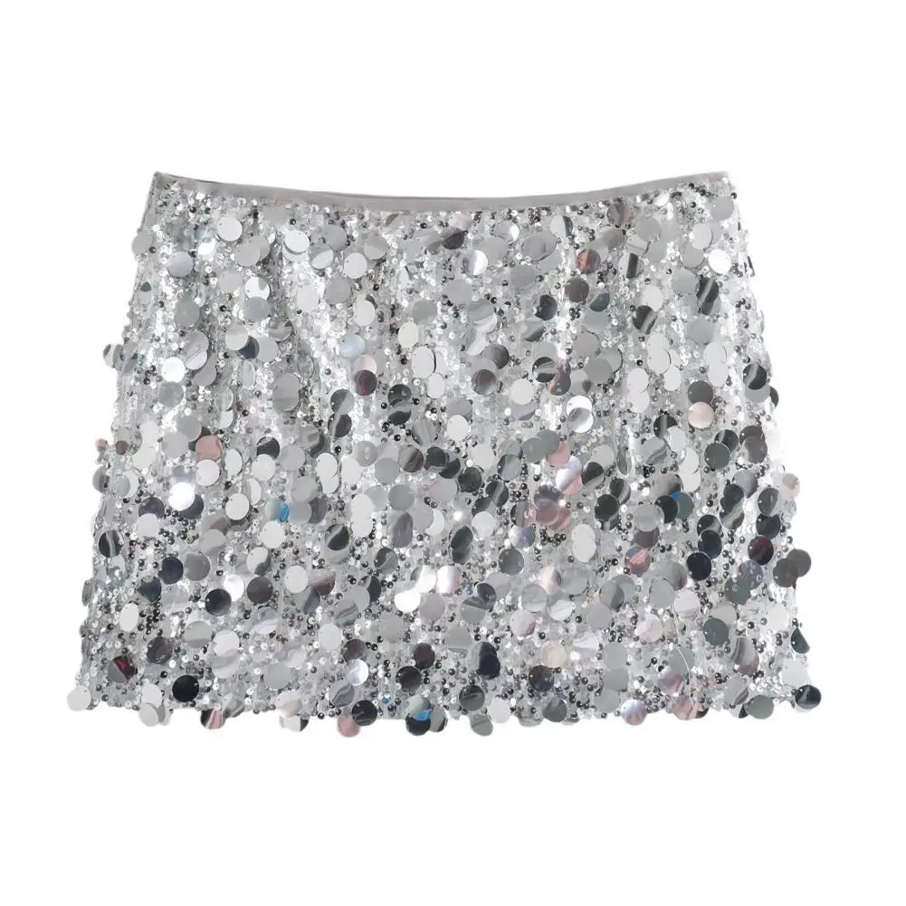 

Sequin Skirt Winter Fashion Sequin Skirt Women's High Waist Sequin Mini Skirt Sparkly Bodycon Glitter Party Stretchy for Women