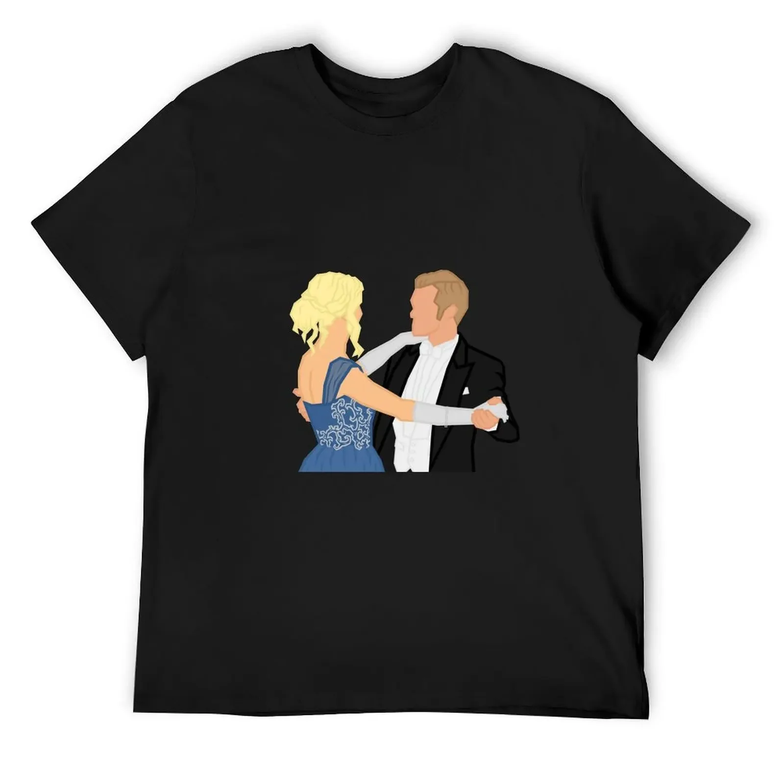 Klaus and Caroline at the Mikaelson's Ball - The Vampire Diaries T-Shirt Short sleeve tee anime stuff shirts graphic tee men