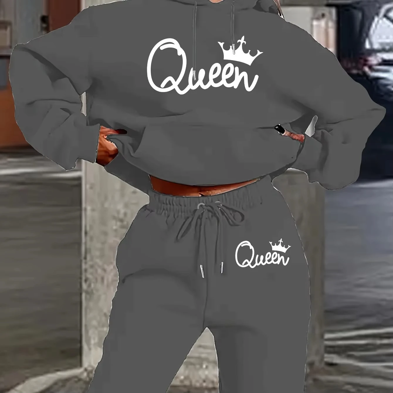 Conjunto de calças casuais estampadas legais masculinas tecido macio manga comprida com capuz com bolso e cordão calças soltas agasalho masculino