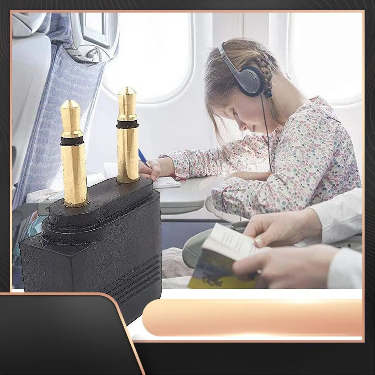 

4-пакетный адаптер для наушников в самолете, адаптеры для полетов в самолете для наушников, позолоченный разъем 3,5 мм