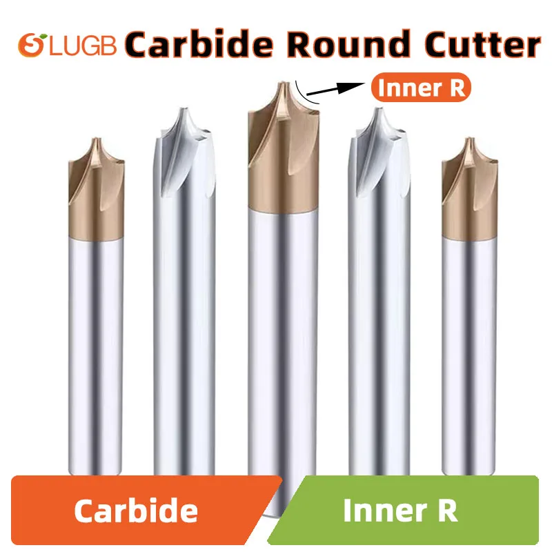 SLUGB AL Carbide Radius Corner Rounding Cutter End Mill CNC Tool R0.5 R1 R2 R3 R4 R6 Outside Radii Quarter Circle Router Bit