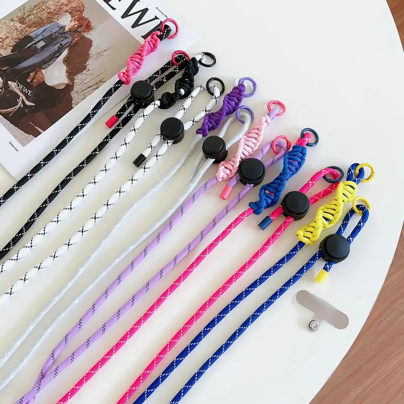 Cute Phone Lanyard Adjustable Diameter Outdoor Universal Case Crossbody Shoulder Card Neck Cord Clip Hang Anti-lost Wrist Strap