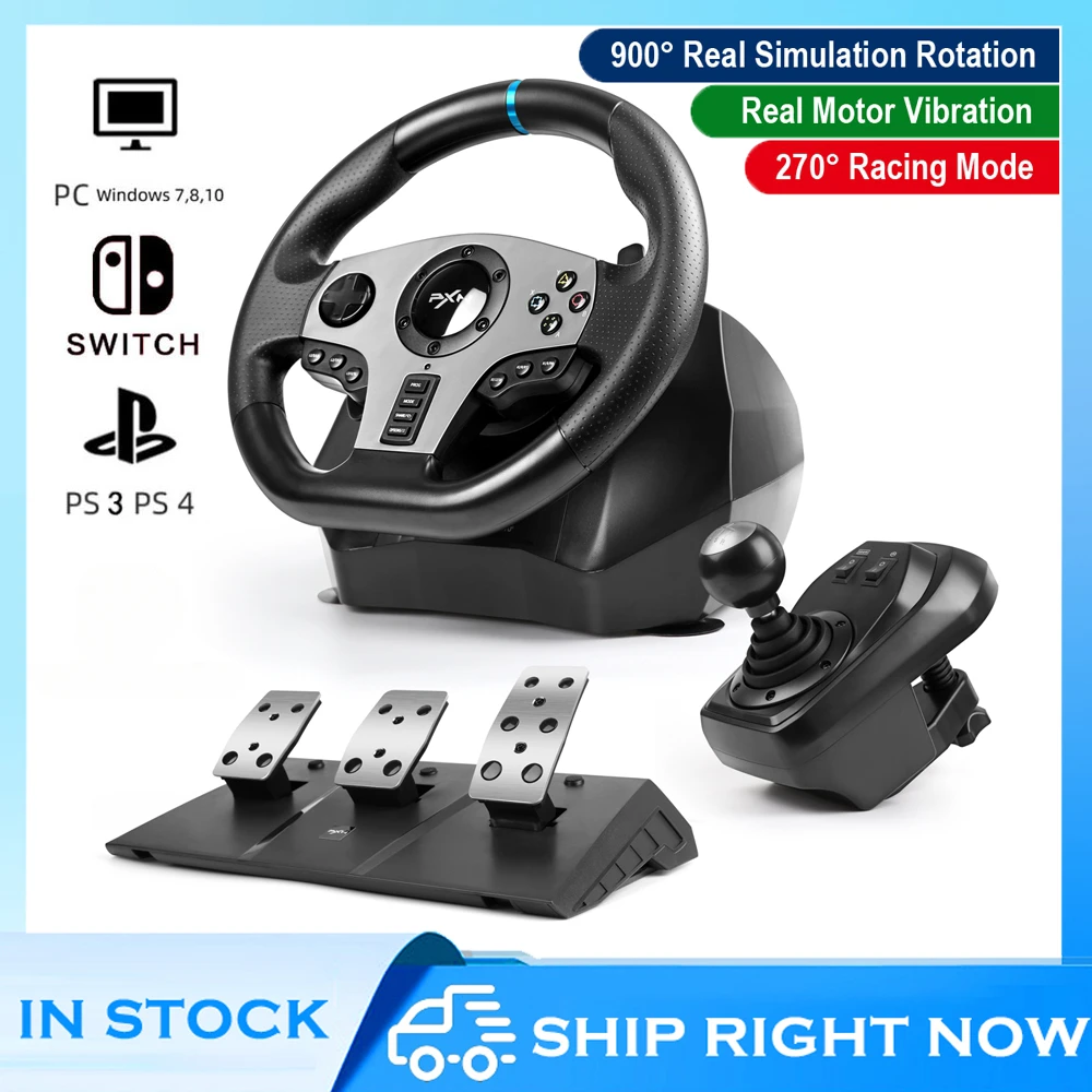 

PXN V9 Gaming Steering Wheel Volante Gaming Racing Wheel for PC/PS4/Android TV/Nintendo Switch