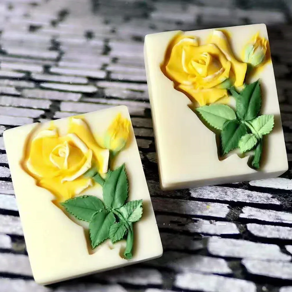 Rose Soap Mold Flower Silicone Soap Making Mold Candle Mold 3D Flower Rose Silicone Molds Soap Bar Soap Mold ArtCrafts Soap Form